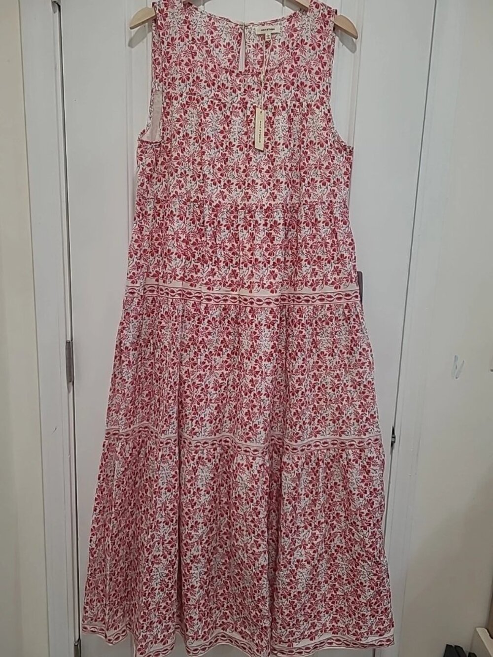 Max Studio Pink Floral Maxi Dress Womens Size Large